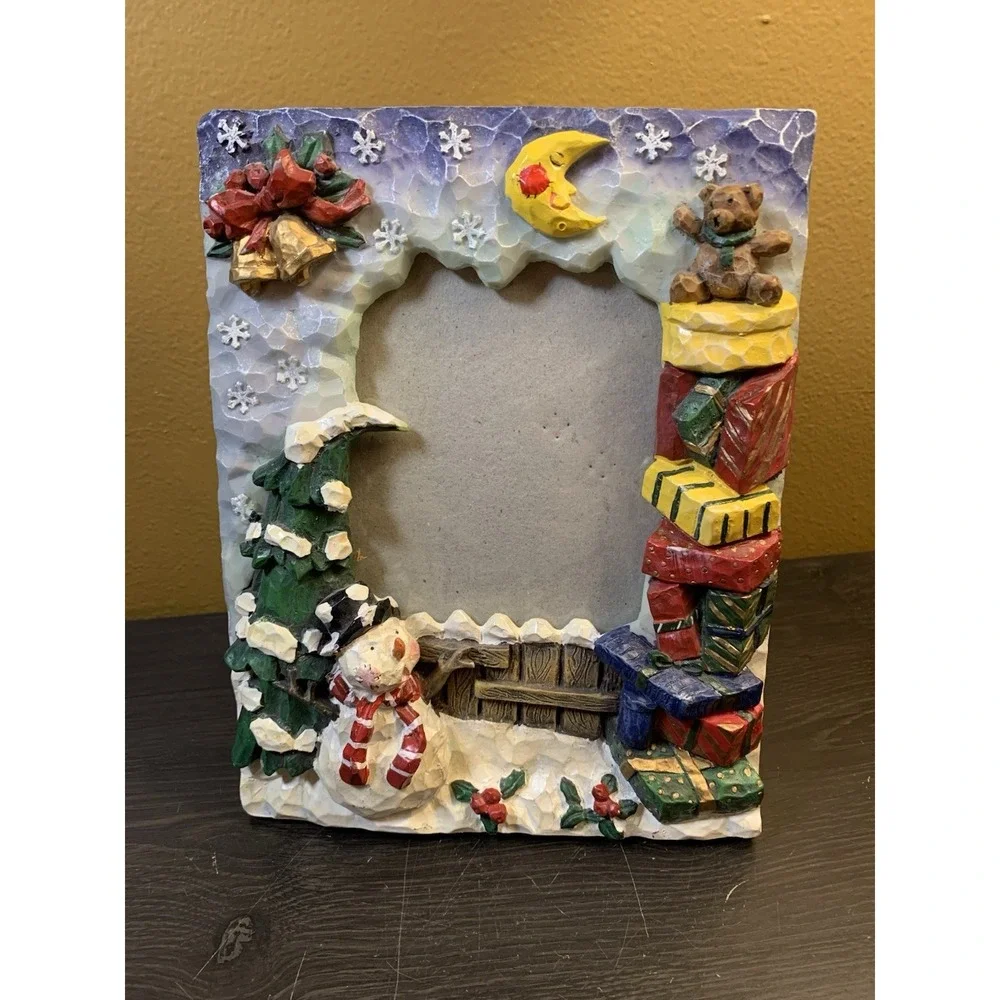 Vintage Figi Graphics Snowman Christmas‎ Toys 4x4 Picture Frame